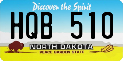 ND license plate HQB510