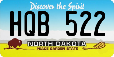 ND license plate HQB522