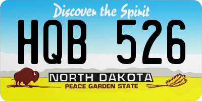 ND license plate HQB526