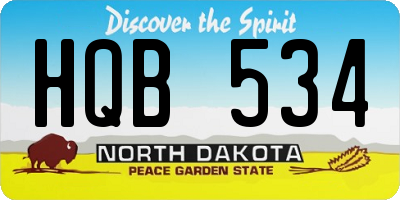 ND license plate HQB534
