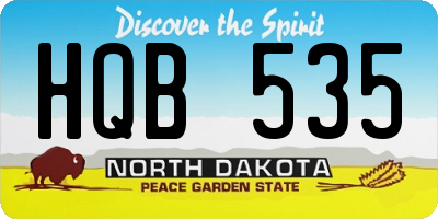 ND license plate HQB535
