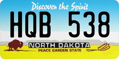 ND license plate HQB538