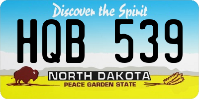ND license plate HQB539
