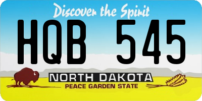 ND license plate HQB545
