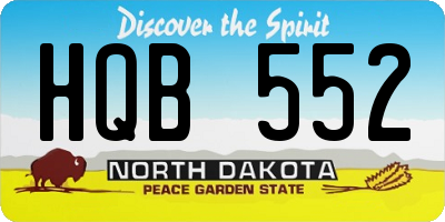 ND license plate HQB552