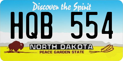 ND license plate HQB554