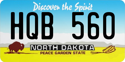 ND license plate HQB560