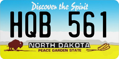 ND license plate HQB561