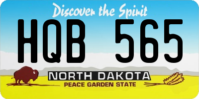 ND license plate HQB565