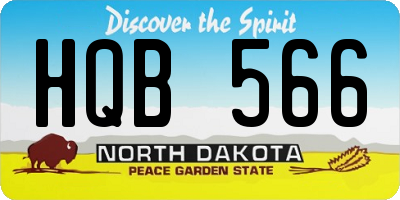 ND license plate HQB566