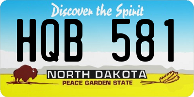 ND license plate HQB581
