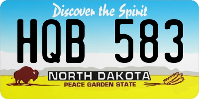 ND license plate HQB583