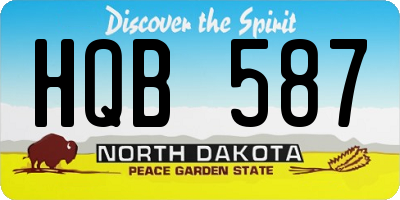 ND license plate HQB587