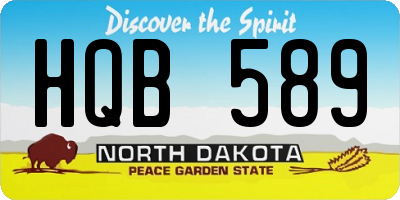 ND license plate HQB589