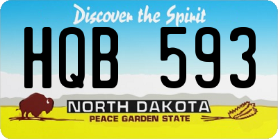 ND license plate HQB593