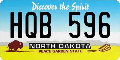 ND license plate HQB596