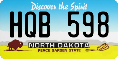 ND license plate HQB598