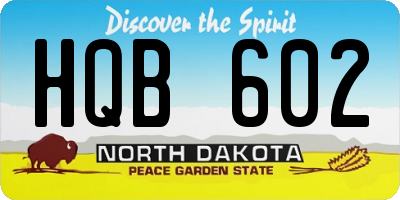 ND license plate HQB602