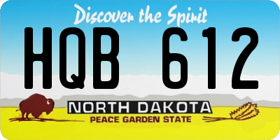 ND license plate HQB612