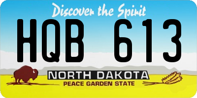 ND license plate HQB613