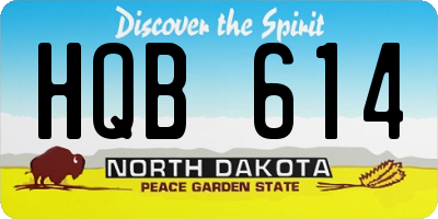 ND license plate HQB614