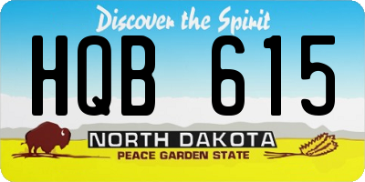 ND license plate HQB615