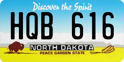 ND license plate HQB616