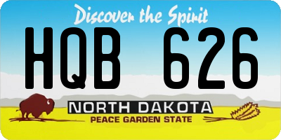 ND license plate HQB626