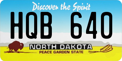 ND license plate HQB640