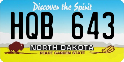 ND license plate HQB643