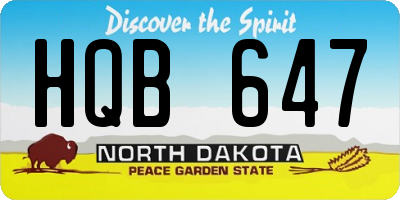 ND license plate HQB647