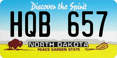 ND license plate HQB657