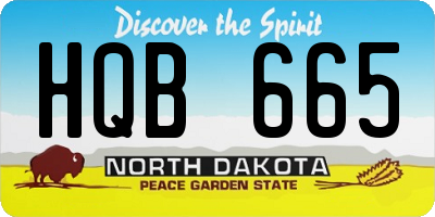 ND license plate HQB665