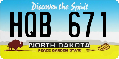 ND license plate HQB671
