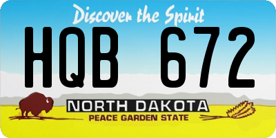 ND license plate HQB672