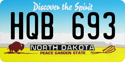 ND license plate HQB693