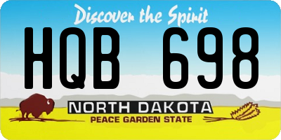 ND license plate HQB698