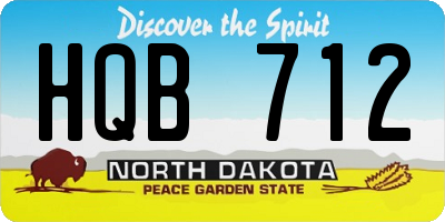 ND license plate HQB712