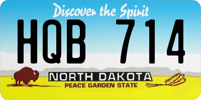 ND license plate HQB714