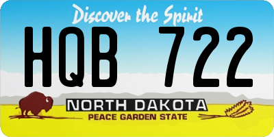 ND license plate HQB722