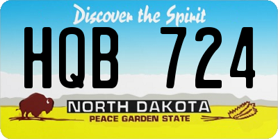 ND license plate HQB724