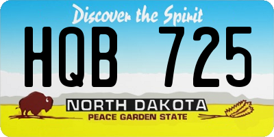 ND license plate HQB725