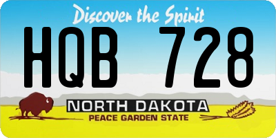 ND license plate HQB728