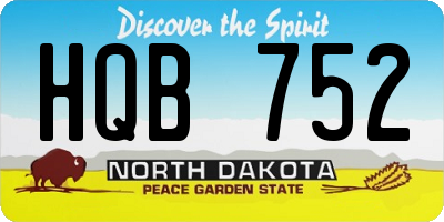 ND license plate HQB752