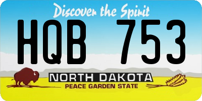 ND license plate HQB753