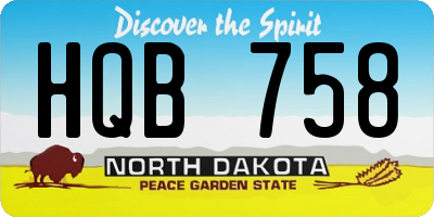 ND license plate HQB758