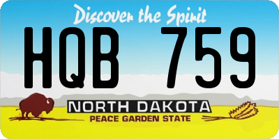ND license plate HQB759