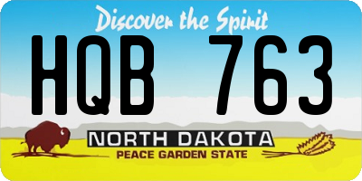 ND license plate HQB763