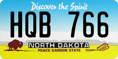 ND license plate HQB766
