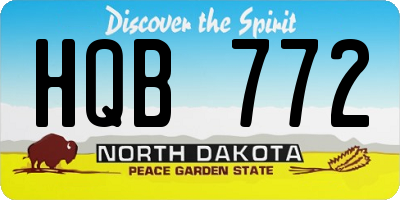 ND license plate HQB772